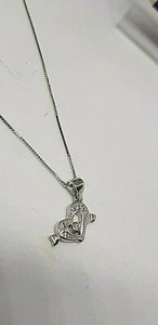 COLLANA IN ARGENTO 925° CON PENDENTE CUORE ZIRCONI .♥️ AMORE♥️ - Foto 1 di 5