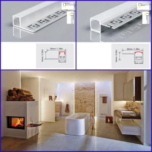 50cm each Plaster-in Recessed LED Aluminum Channel Flange Diffuser for LED Strip - Picture 1 of 7