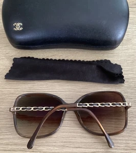 Chanel tortoise sunglasses lambskin acetate CC logo square sold out online £320 - Picture 1 of 24