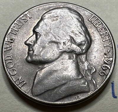 1966 Jefferson Nickel 5C 8824N - Image 1 of 3