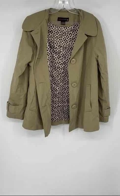 Chaqueta Weather Tamer para mujer caqui manga larga cuello botón delantero talla mediana Foto 1 de 4