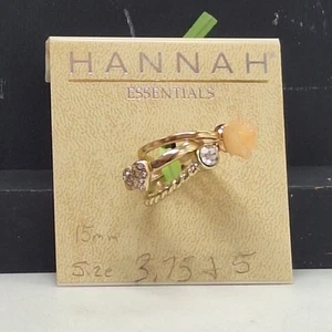 Hannah Essentials Ring goldfarben creme Blumenherz mit Strass 3,75 & 5 - Bild 1 von 4