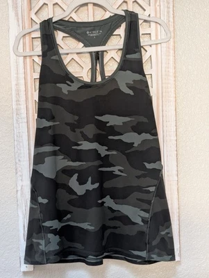 Camiseta sin mangas para mujer Athleta Ultimate gris y negra camuflada espalda deportiva talla L Foto 1 de 4