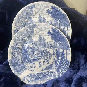 Rossini Country Französische Brotteller 6 1/4 in Blau & Weiß 2 Teller - Bild 1 von 6