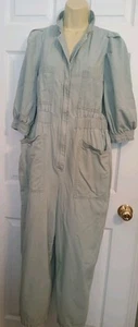 Universal Thread overalls jumpsuit utility boiler pale green cotton+ s/s puff 12 - Picture 1 of 10