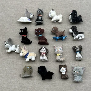 Miniatur Tiere beflockt Hunde Figuren Lot x17 Set Mini Pocket Puppy Figuren + - Bild 1 von 22