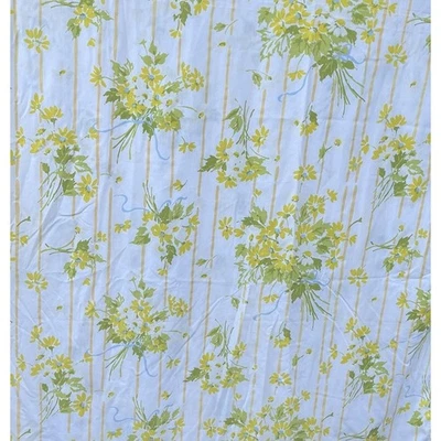 Vintage Utca Sheet Set Twin Yellow Green Floral MCM Daisies 70s - Image 1 of 4