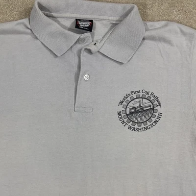 Vintage Mount Washington NH Cog Railway Polo Shirt Mens S/M Train Railroad Retro - Image 1 of 4