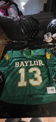 Vintage '80s/ '90s Teamwork Apparel Baylor Trahan Football Jersey Green SZ Large - Image 1 of 4