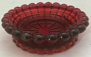 Vintage Anchor Hocking Ruby Red UV Reactive Candle Holder 4-1/2'' - Picture 1 of 6