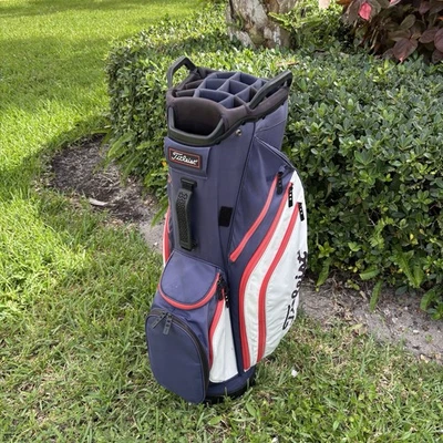 ENVÍO GRATUITO - Bolsa de carro Titleist 14 vías - Colorway azul-rojo-blanco Foto 1 de 4