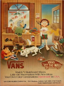 1979 • Anuncio impreso VANS SHOES • Monopatín de los años 70 "off the wall" arte ADS-65 - Imagen 1 de 2
