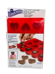Wilton Silikon Stack N Melt herzförmige Süßigkeiten und Schokolade Form - Bild 1 von 3