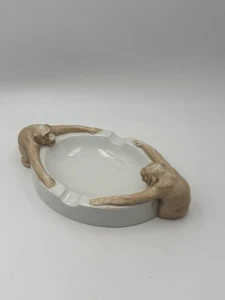 Cendrier Aux Singes En Porcelaine Vers 1900 - Imagen 1 de 9