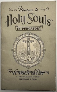 Novena a las almas santas en el purgatorio, folleto de oración devocional santo de 1938 de colección. - Imagen 1 de 16