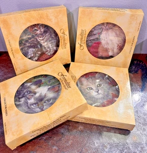 NEW Formalities by Baum Bros. Cat Collector Plate Set – Set of 4 - Wall Hangers - Picture 1 of 10