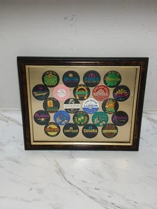 Schönes Vintage 1994 gerahmtes Las Vegas Hotel Milk Cap Set 23 limitierte Auflage Pogs - Bild 1 von 11