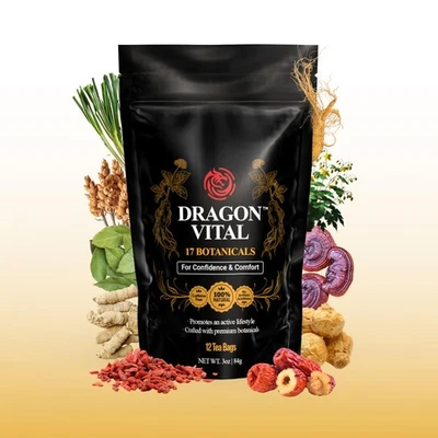 Té de hierbas Dragon Vital con maca de ginseng - Apoyo energético natural | Cafeína... Foto 1 de 4