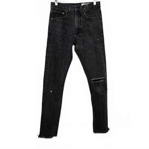 Rag & Bone Jeans Mid Rise Skinny Damen 24 Baumwolle Schwarz Stone Raw Hem USA - Bild 1 von 8
