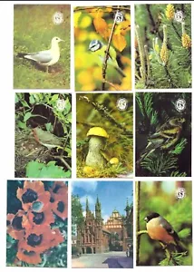 11 Soviet Russian Lithuania Pocket Calendars Birds Nature Traffic Safety #B34 - Picture 1 of 3