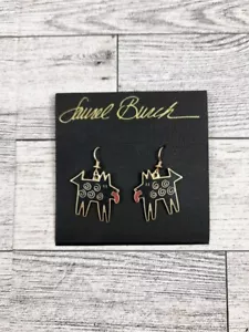 Laurel Burch Jewelry Company HISA Signed Earrings Dog With Tongue Hanging Out - Picture 1 of 4