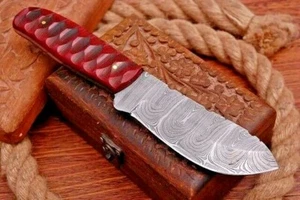 Maßgeschneidertes handgefertigtes Damaststahl Jagdmesser, Survival Messer Fix Klinge voller Tang - Bild 1 von 4
