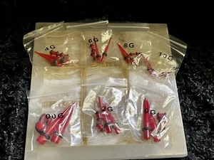 Red/Black Packaged Gauges 7 Different Sizes - Picture 1 of 8