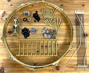 Kit de herrajes de tambor de latón 6,5x14 con terminales de tubo y tornillos de carcasa metálica - Imagen 1 de 5