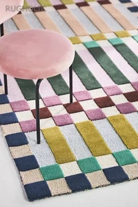 New Hand Tufted Woolen Area Rug ANTHRO HOXTON MULTI COLOR Carpet for Living Room - Picture 1 of 6