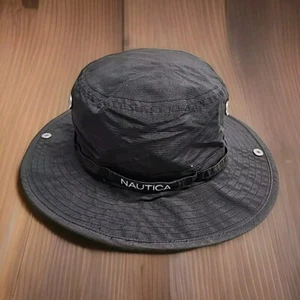 Nautica Bucket Sun Hat Cap With Big Logo Snap Sides About 7" Diameter - Picture 1 of 8