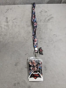 DC Comics Dawn Of Justice Batman VS Superman ID Card Holder Lanyard With Charm - Picture 1 of 4
