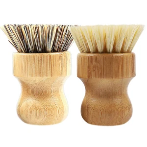 Kitchen Scrub Brush Natural Scrub Brush Ergonomic Small Cleaning Brush, Bamboo - Picture 1 of 14