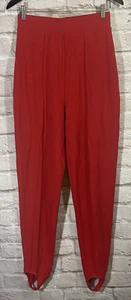Vintage Metropolitan New York 10001 Stirrup Pants Large Tall Red Stretch 61 - Picture 1 of 9