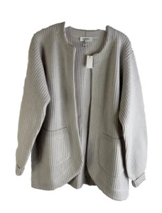 New Haven Well Within Cashmere Ribbed Knit Open Cardigan Sweater Womens Medium - Picture 1 of 7
