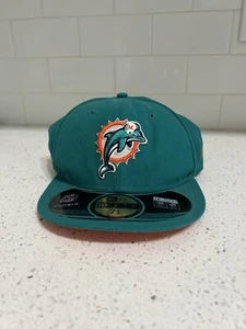 New Era 59Fifty Miami Dolphins NFL Fitted Teal Cap Mütze Gr. 7 1/2 Vintage Logo - Bild 1 von 3