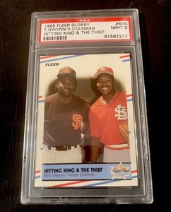 1988 Fleer Glossy #634 Tony Gwynn Hitting King HOF w/ V. Coleman PSA 9 MINT