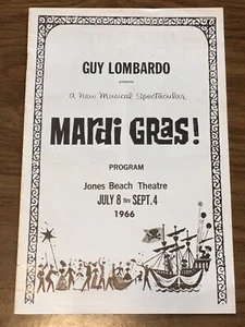 GUY LOMBARDO 1966 Programa Mardi Gras ~ Jones Beach Theater NY ~ ANUNCIO DE CERVEZA SCHAEFER - Imagen 1 de 4