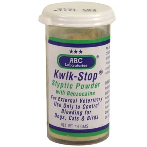 Polvo Estípico Vet Supply Kwik Stop 14 g Recorte de uñas Detener sangrado - Imagen 1 de 1