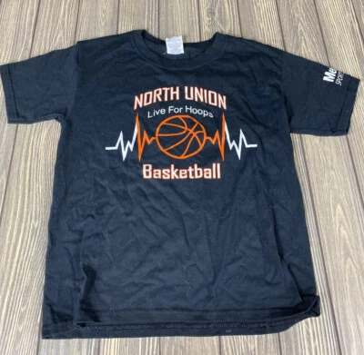 Camiseta Jerzees Dri Power Juvenil Negra Naranja North Union Hoops Talla Mediana Foto 1 de 4