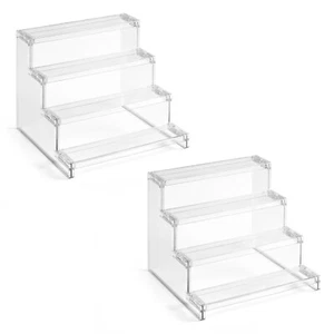 Lifewit 4 Tier Clear Display Risers Stand, Plastic Organizers, 9 inch - Picture 1 of 14
