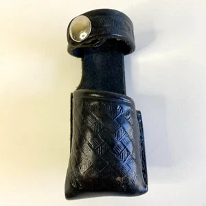 Vintage Don Hume black leather basketweave holder C311-S, C4987, snap-on  - Picture 1 of 3