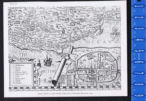Sussex, by Norden,engraved by Christopher Schwytzer (1595) - Vintage Map Print - Picture 1 of 1