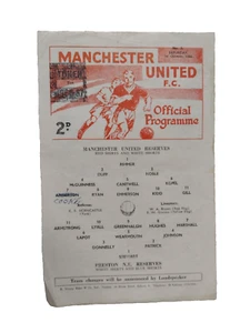 1966 Manchester United Reserves v Preston North End Reserves 1st October - Picture 1 of 8