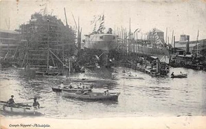 Philadelphia Pennsylvania c1906 cartolina Cantiere di Crump Barche - Foto 1 di 2