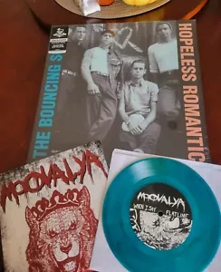 The Bouncing Souls yellow/blue Splatter LP & Moovalya Colored 7-inch Vinyl !!! - Picture 1 of 7