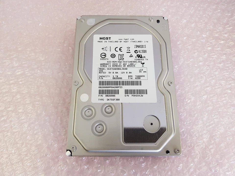HGST Ultrastar 3TB 7.2K SAS 6G Enterprise Hard Drive 0B26886 HUS724030ALS640 - Image 1 of 1