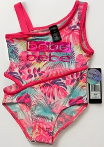 BEBE Pink Swimsuit Bathing Suit Size 4 Girls NWT - Picture 1 of 11
