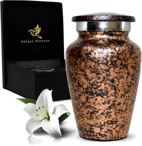 Small Cremation Urn for Human Ashes Men & Women - Handcrafted Metallic Keepsake - Picture 1 of 6