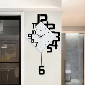 Modern Swing Metal Quartz Silent Wall Clock Nordic Design Hanging Clock USA - Picture 1 of 12
