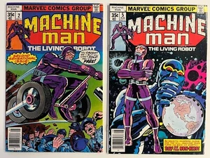 MARVEL COMICS - Lot of 2 MACHINE MAN #2 and #5 F/VF 1978 JACK KIRBY ART - Picture 1 of 23